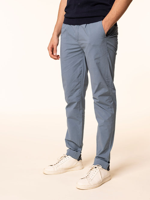 Pantaloni chino in cotone|Colore:Azzurro