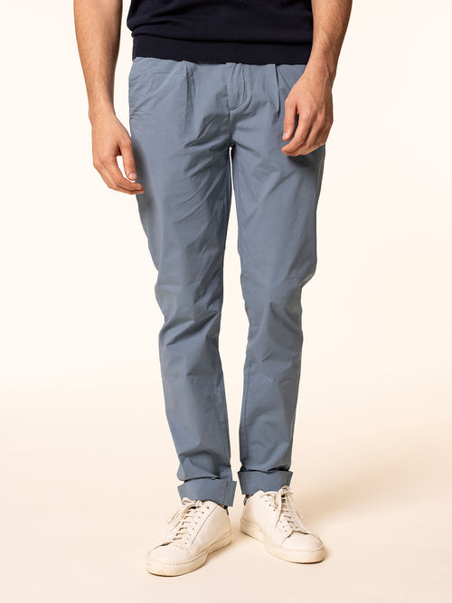 Pantaloni chino in cotone|Colore:Azzurro