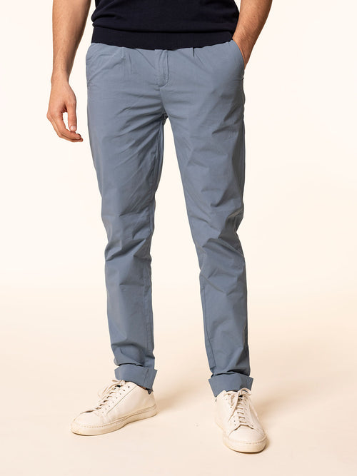 Pantaloni chino in cotone|Colore:Azzurro