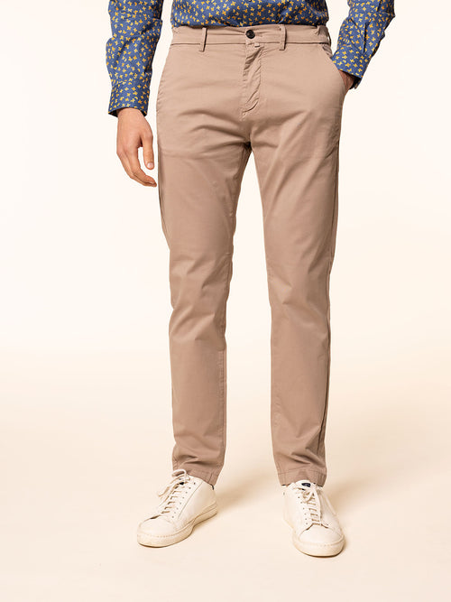 Pantaloni chino in cotone|Colore:Beige