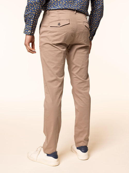 Pantaloni chino in cotone|Colore:Beige