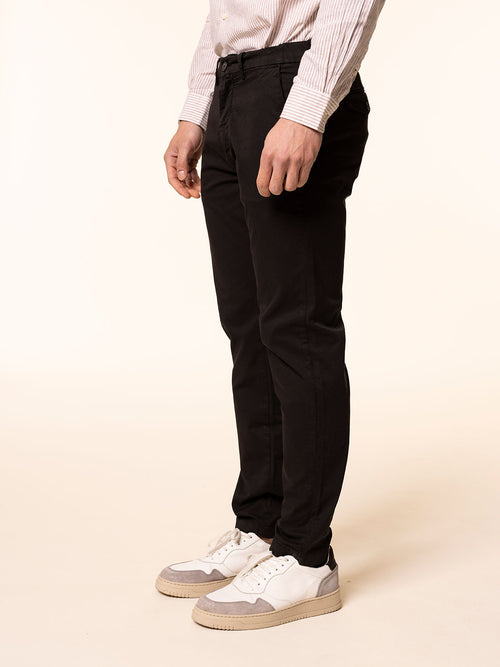 Pantaloni chino in cotone|Colore:Nero