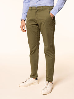 Pantaloni chino in cotone|Colore:Verde