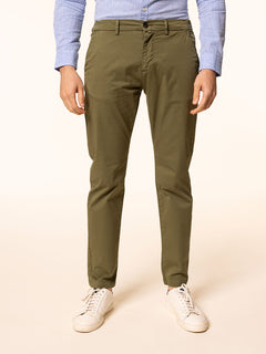 Pantaloni chino in cotone|Colore:Verde
