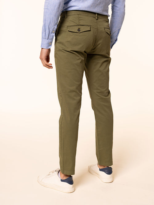 Pantaloni chino in cotone|Colore:Verde