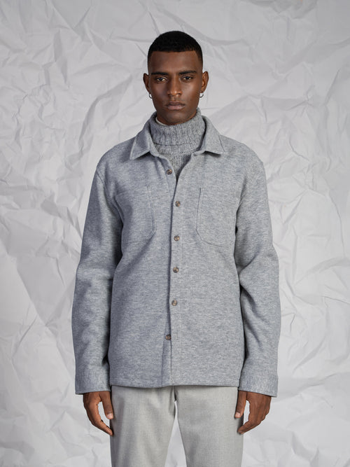 Overshirt in tessuto morbido|Colore:Grigio