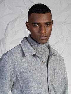 Overshirt in tessuto morbido|Colore:Grigio