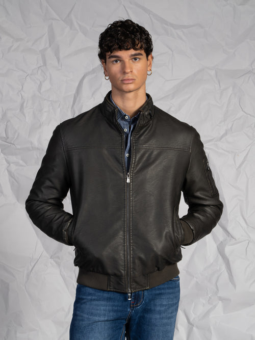 Giubbotto ecopelle|Colore:Moro