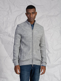 Cardigan a coste|Colore:Grigio