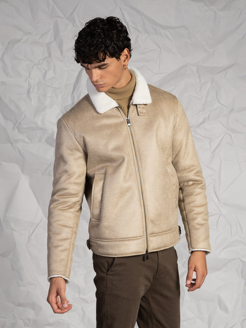 Giubbotto effetto nappa|Colore:Miele