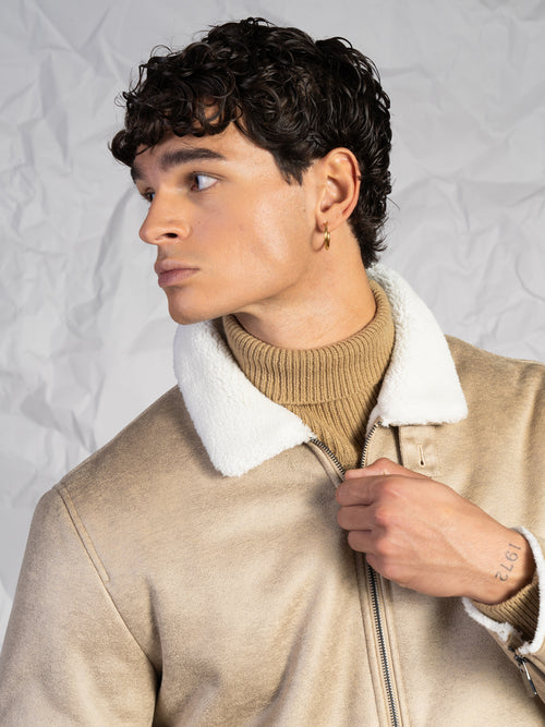 Giubbotto effetto nappa|Colore:Miele