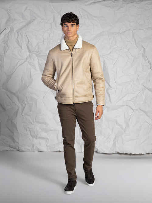 Giubbotto effetto nappa|Colore:Miele