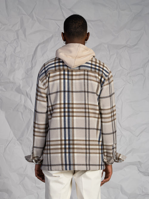 Overshirt a quadri|Colore:Beige