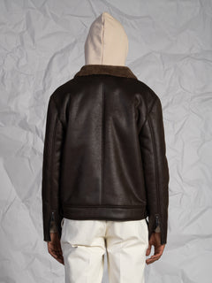 Giubbotto effetto nappa|Colore:Moro