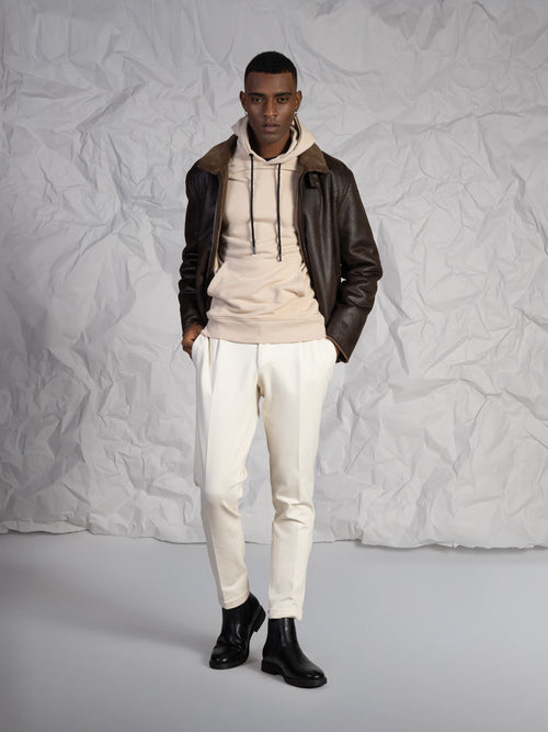 Giubbotto effetto nappa|Colore:Moro