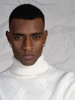 Maglia collo alto|Colore:Panna