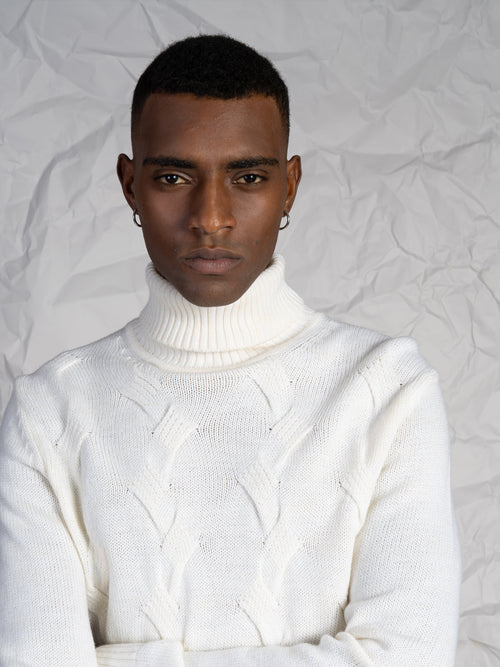 Maglia collo alto|Colore:Panna