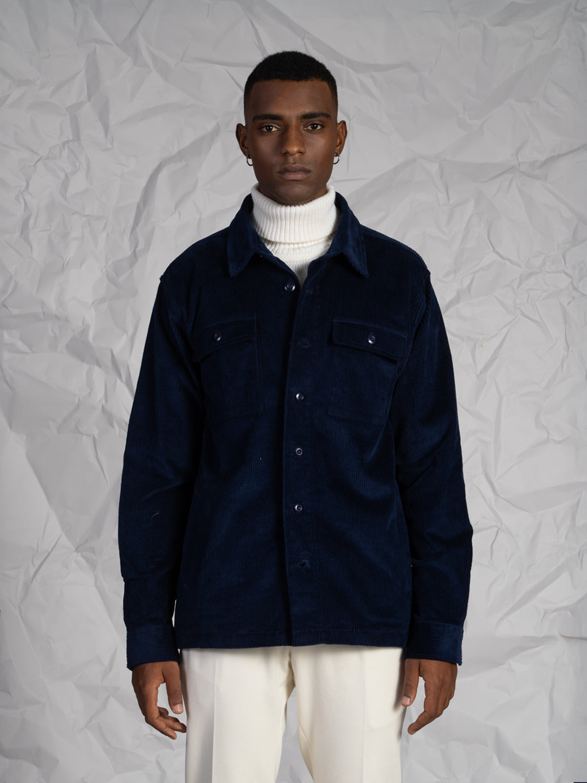 OVERSHIRT IN VELLUTO|Colore:Blu