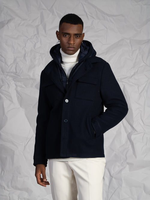 Giubbotto in panno|Colore:Blu