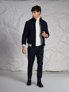 Giubbotto bomber in panno|Colore:Blu