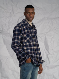 Overshirt a quadri|Colore:Blu