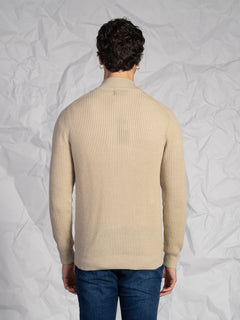 Cardigan a coste|Colore:Beige