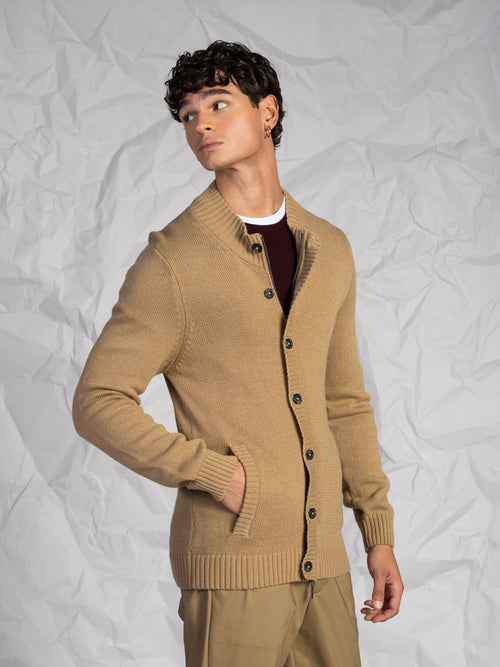 Cardigan con bottoni|Colore:Beige scuro