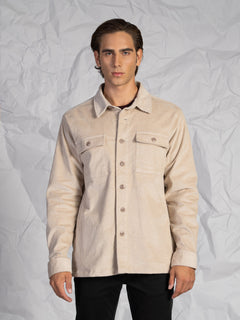 Overshirt in velluto|Colore:Beige