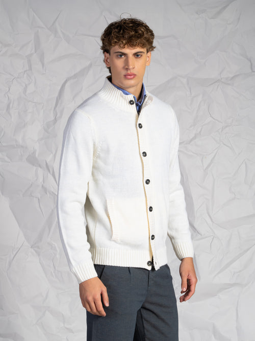 Cardigan con bottoni|Colore:Panna