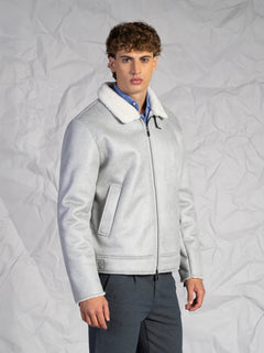 Giubbotto effetto nappa|Colore:Ghiaccio