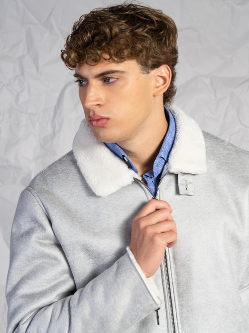 Giubbotto effetto nappa|Colore:Ghiaccio