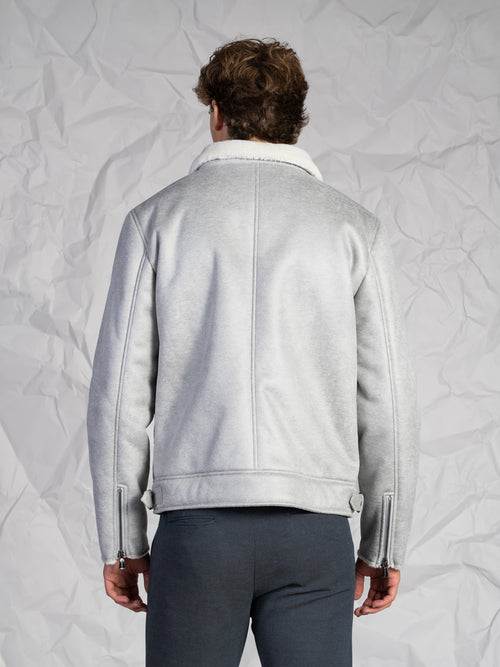 Giubbotto effetto nappa|Colore:Ghiaccio