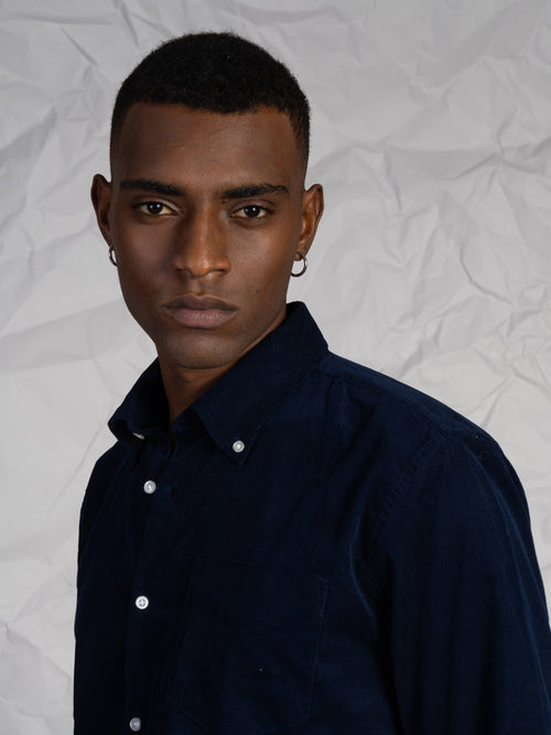 Camicia velluto millerighe|Colore:Blu