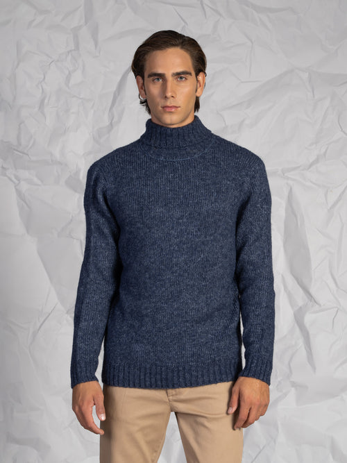 Maglia collo alto|Colore:Blu