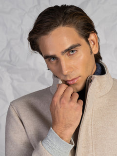 Giubbotto bomber in panno|Colore:Beige melange