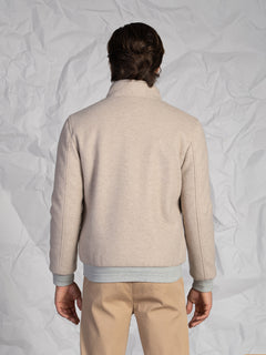 Giubbotto bomber in panno|Colore:Beige melange