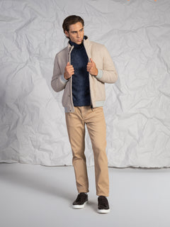 Giubbotto bomber in panno|Colore:Beige melange