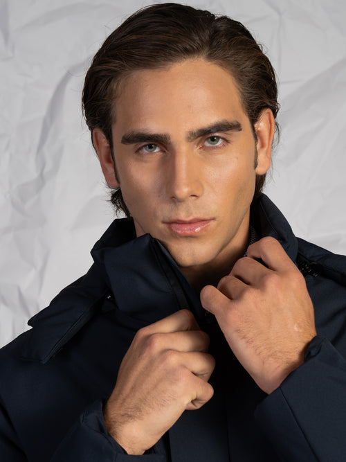 Giubbotto lungo|Colore:Blu