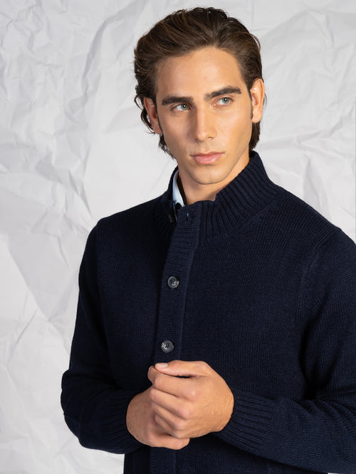 Cardigan con bottoni|Colore:Blu