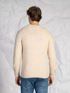 Maglia girocollo con treccia|Colore:Beige