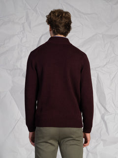 Cardigan con zip|Colore:Bordeaux