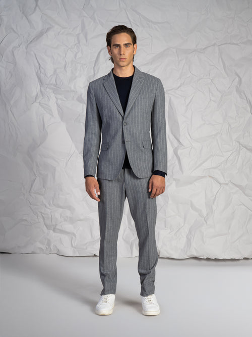 Abito a righe|Colore:Grigio chiaro