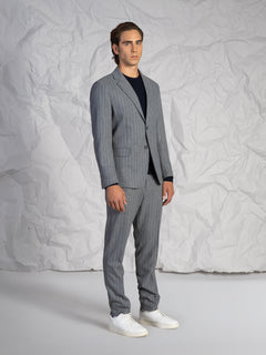 Abito a righe|Colore:Grigio chiaro