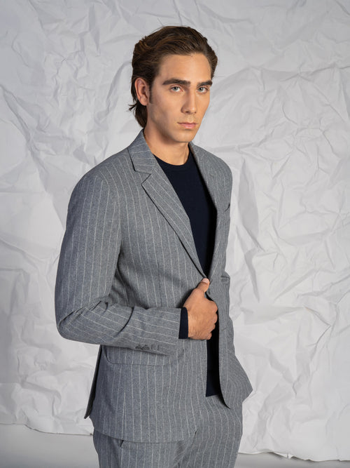 Abito a righe|Colore:Grigio chiaro