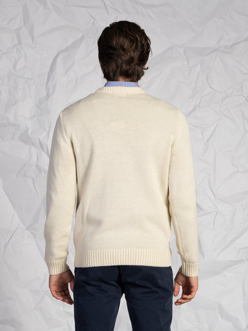 Maglia girocollo intrecciata|Colore:Beige