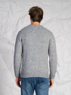 Maglia girocollo con treccia|Colore:Grigio