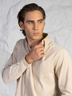 Camicia velluto millerighe|Colore:Beige