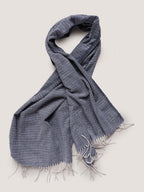 Sciarpa con frange|Colore:Blu