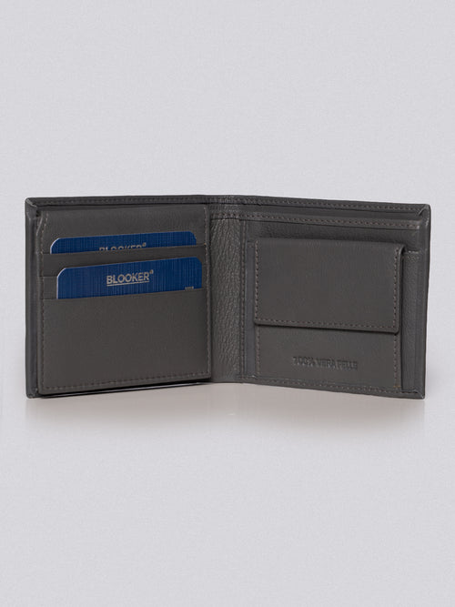 Portafoglio in pelle|Colore:Grigio