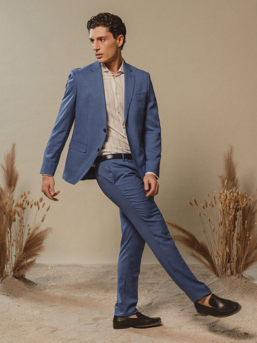 Abito uomo in tessuto misto|Colore:Celeste